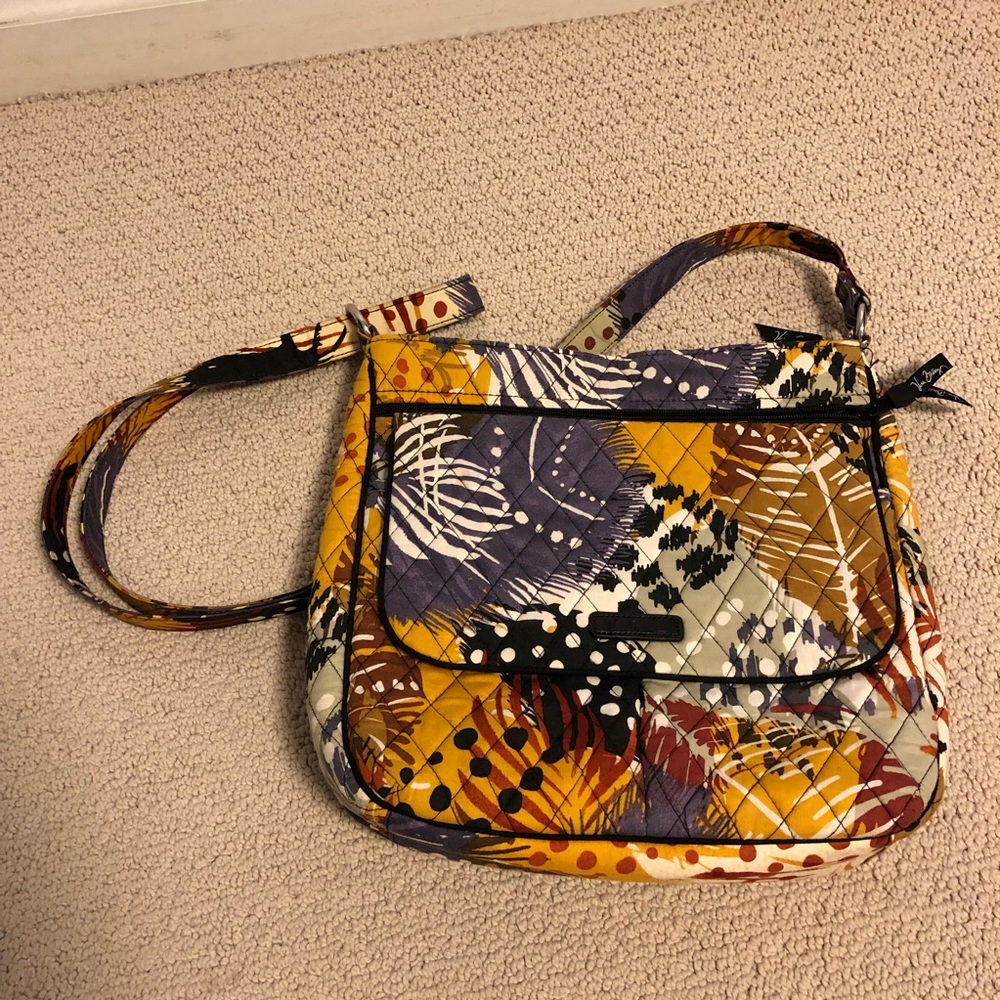 Vera Bradley painted feathers mailbag crossbody